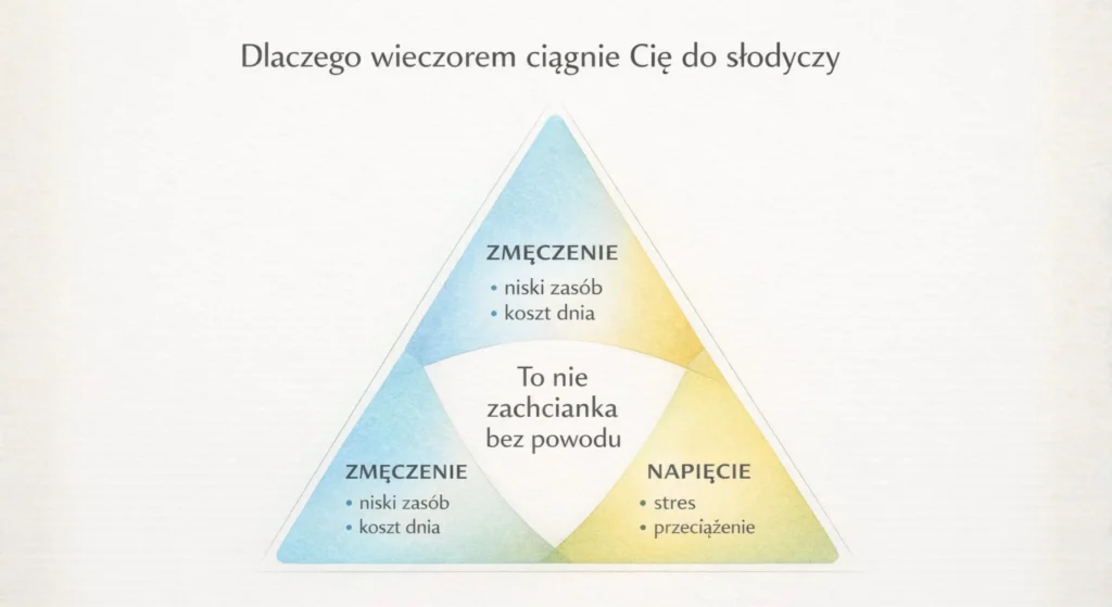 Dlaczego wieczorem ciągnie Cię do słodyczy - infografika