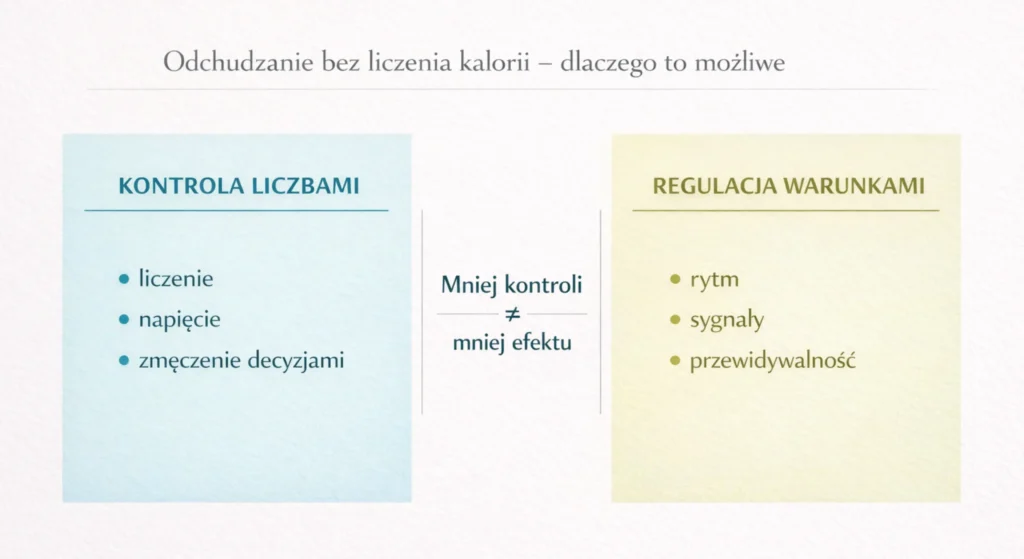 Odchudzanie bez liczenia kalorii - dlaczego to możliwe - infografika